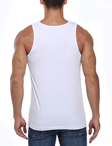 COLORFULLEAF Men's Bamboo Rayon Undershirts Tank Tops Men Crew Neck Stretchy Tank Shirts Pack(1 or 3)4