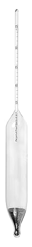Vee Gee Scientific Escala de prueba 6613-K 75 a 95, hidrómetro de vidrio de alcohol, IRS Especificaciones Tamaño K, 2 subdivisiones de prueba