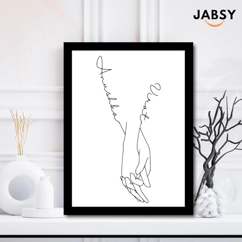 Image of Amazon Brand JABSY - Personalised Couple Name Unique Photo Frame | Wedding Engagement Anniversary Birthday Gift