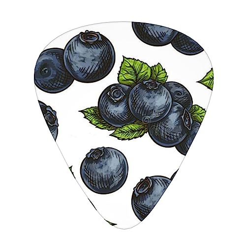 ブルーベリー ギターピック Guitar Pick 12枚セット ティアドロップ型 エレキギター/アコースティックギター/クラシックギター/ベース等の練習に最適な12枚セット
