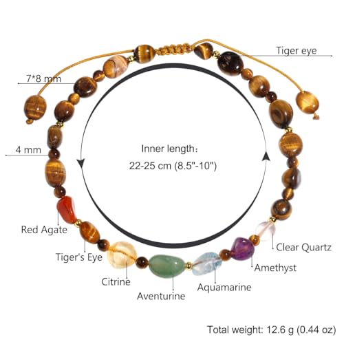 Image of 7 Chakra Crystals and Stones Anklet Irregular Tumbled Gems Beaded Ankle Bracelets for Women Spiritual Energy Meditation Yoga Healing Jewelry Mom's Gifts