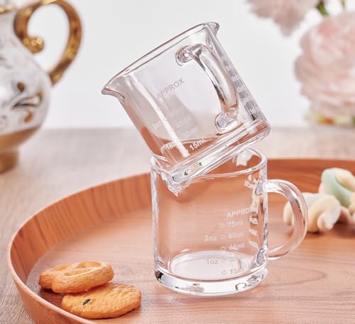 Set de 2 vasos medidores para espresso 75 ml con asa miniatura 5