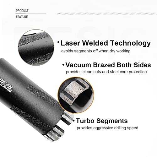 Shdiatool Diamond Core Drill Bits 2-1/4 Inch For Hard Stone Concrete Marble Granite Brick Laser Welded Dry Or Wet Hole Saws 58Mm #TOP4