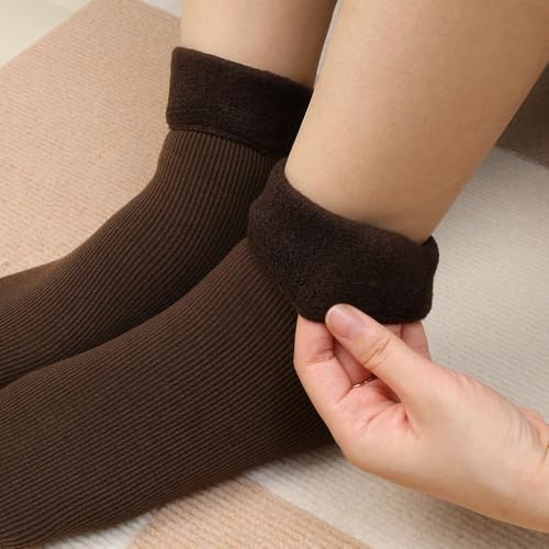 Image of SRGI Thick Woolen Socks for Women Combo Pack of 4 | Ladies Socks Wool | Thermal Winter Socks Women with Thumb & Toes | Mid Calf & Knee High Warm Woolen Socks for Winter Wear