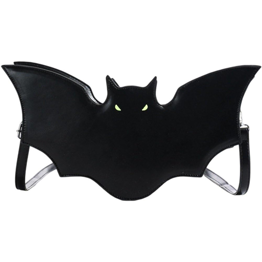 Fituenly Gothic Purse Bat Wings Crossbody Bag Pu Leather Wallet Handbags Novelty Bat Shoulder Bag for Women Girls