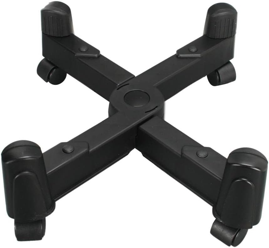 Adjustable Width Black CPU Stand with Five CASTORS