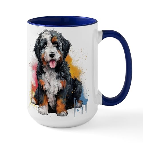 Taza de cerámica 15 oz Bernedoodle CafePress miniatura 1