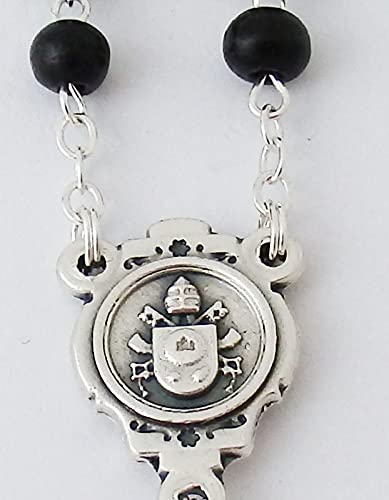 Rozenkrans zwart hout met kruis "Goede herder" lengte = 35 cm pareldiameter 5 mm - Image 5