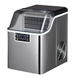 Piccolo Produttore Di Ghiaccio, Ovvero Un Produttore Di Ghiaccio Con Funzione Di Autopulizia, Capacità Di 1,3 Kg, Circa 160 Cubi, 24 Cubi A Ciclo, Ideale Per Case, Cucine, Feste E Camper.(C)