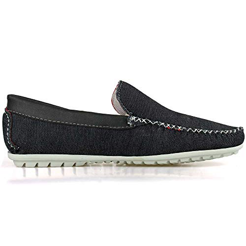 Mocassim Masculino Jeans Azul Reforçado Pratico Informal Dia A Dia Discreto Tamanho:44;Cor:Azul
