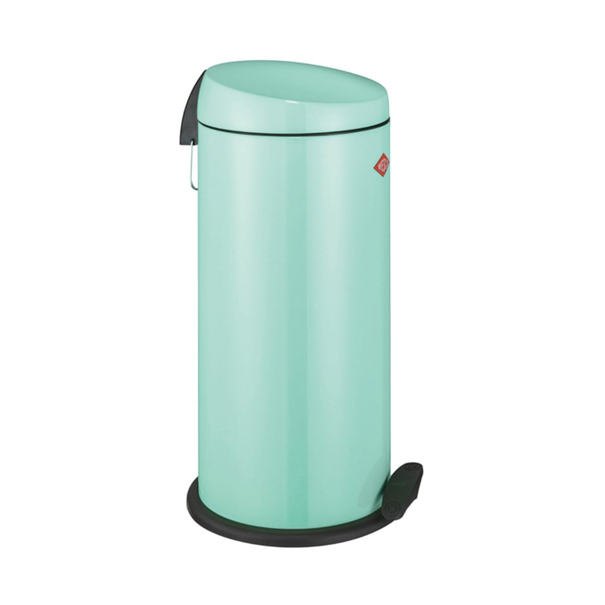 WESCO klassischer Tretabfallsammler CAPBOY MAXI in der Farbe mint, pulverbeschichtetes Stahlblech, Metalleinsatz aus 22 Liter Volumen, Kunststoff-Fußtritt