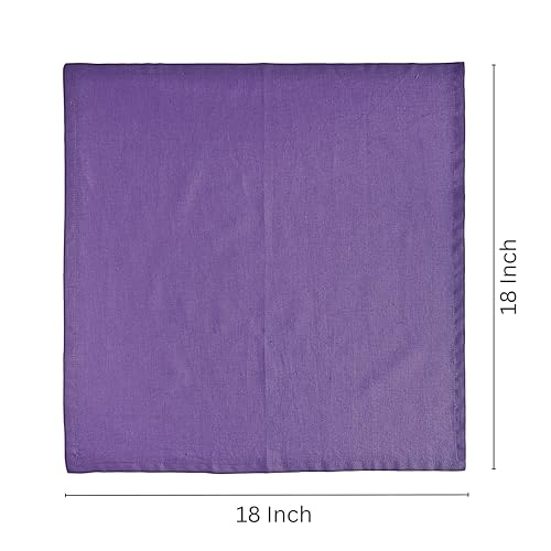 Image of FINGERCRAFT Table Napkins 18x18 Inches Set of 6 Cotton Linen Blend Fabric Dinner Cloth Napkins Washable and Reusable, Good Absorbency for Home, Parties, Hotels (Purple)