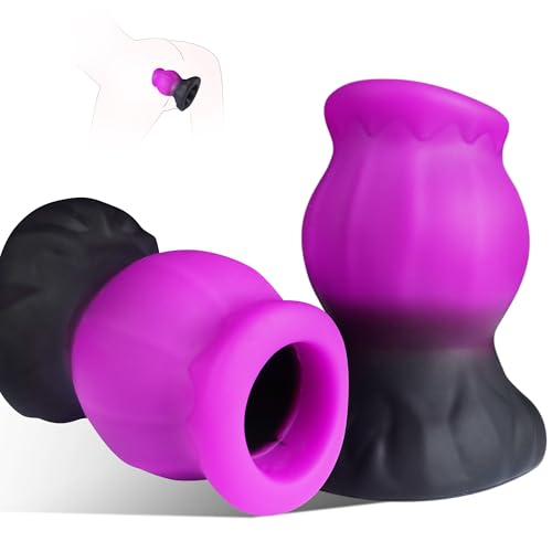 Hollow Butt Plug Anal Tunnel Plug 2.7 Diameter Liquid Silicone Butt Plugs Expanding Large Buttplug Male Masturbator Sleeve Anal Trainer Stretcher Dilator BDSM Adult Sex Toys for Men & Women Gay