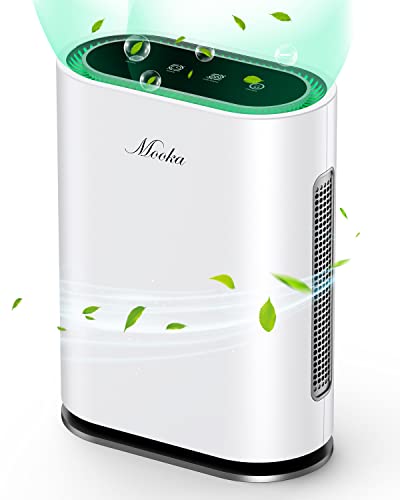 Mooka True HEPA Air Purifiers for Home Large Room, Up to 2,000 ft², Air Purifier for Bedroom with Air Quality Sensor, Timer, Child Lock, Air Cleaner for Pet Danders, Dust, Smoke, Odor