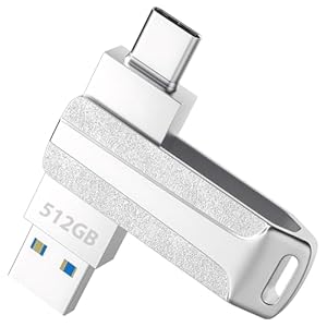 USB Stick 512GB, 2 in 1 USB Stick Handy Typ-C & USB-A Flash-Laufwerk Dauerhaft USB-Stikfur Handy für Computer/Laptop/Android, für Fotos/Videos/Musik/Dateien