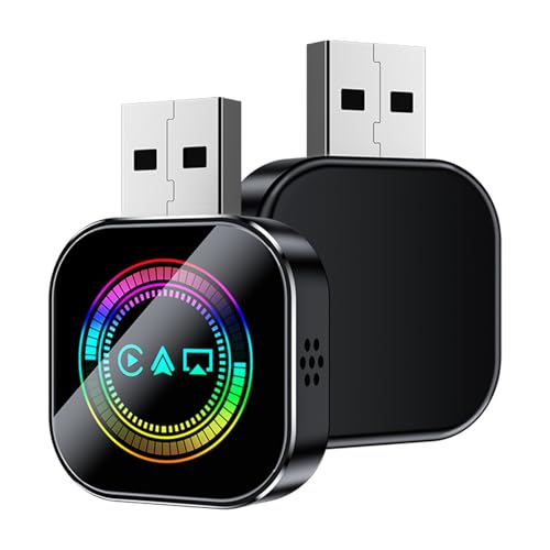 Adaptador Inalámbrico De Coche - Dispositivo Plug And Play 3 En 1, Reproducción De Audio Video Con Espejo De Pantalla, Diseño Compacto, Instalación Fácil | Conectividad De Alta Velocidad Para Coches