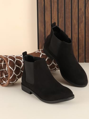 Image of Carlton London Women Comfortable fashionable low Heel Ankle Height Boots for Daily use, Office use, Casual use