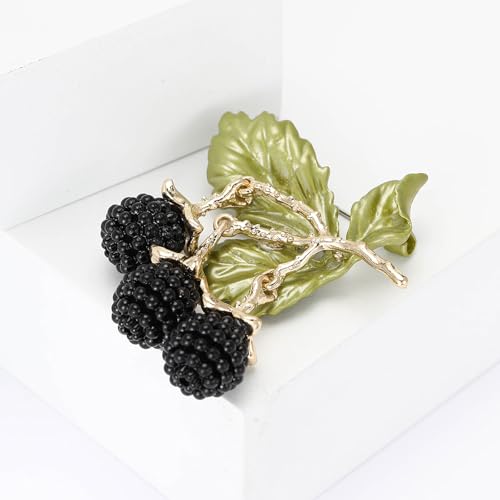Image of Enamel Fruit Brooch for Women Rhinestones Fruit Lapel Pin Elegant Fruit Brooches Jewelry Gift, Perfect for Dresses Hat Bag