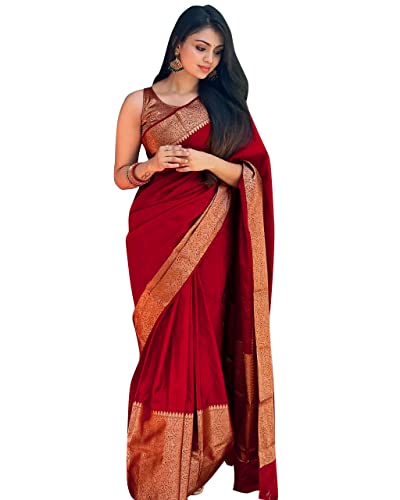 Image of Avantika Fashion Women's Kanjivaram Soft Silk Banarasi Sarees With Blouse Piece