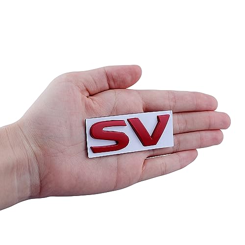 Image of 1PC SV Emblem for Car Decoration Metal Badges 3D SV Sticker Decal Fender Sticker Badges Nameplate Easy Installation for Car /SUV /Truck (Red)