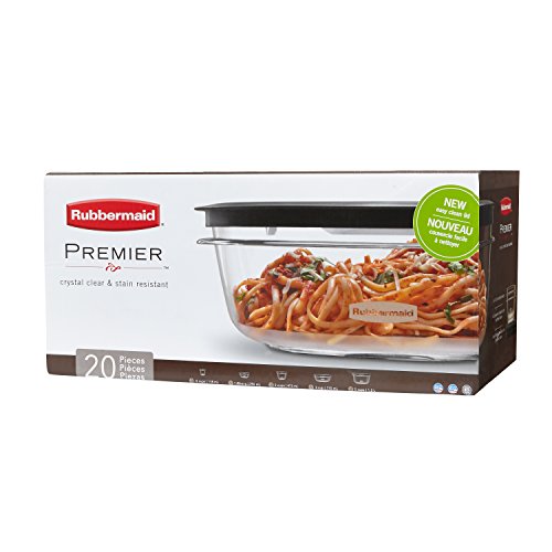 Rubbermaid Premier Easy Find Lids Meal Prep And Food Storage Containers, Set Of 10 (20 Pieces Total), Grey |Bpa-Free & Stain Resistant #TOP4