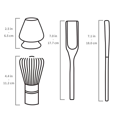 TEANAGOO MA-01 Japanese Matcha Ceremony Accessory, Matcha Whisk (Chasen), Traditional Scoop (Chashaku), Tea Spoon, Whisk Holder, The Perfect Set to Prepare a Traditional Cup of Matcha.⦠- Image 3