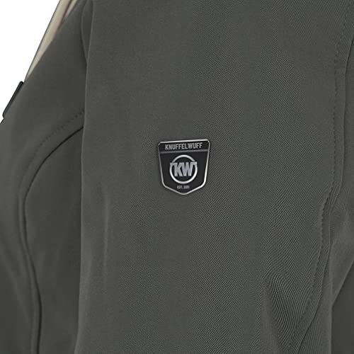 Knuffelwuff Damen Softshell Jacke Manhattan Größe: L / 40 Khaki - Leichte atmungsaktive wasserabweisende Jacke mit extra vielen Taschen für Outdoor, Wandern, Reisen, Gassi gehen - Windbreaker