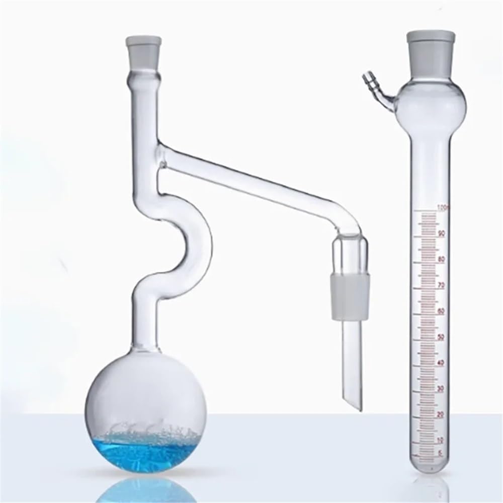 Attrezzature e forniture di laboratorio Pallone di distillazione a pressione in materiale al quarzo da 250 ml, dispositivo misurazione dell'intervallo in vetro