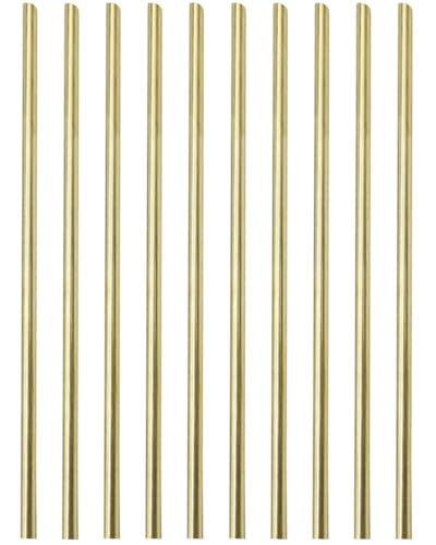 Image of 10PCS 4mm Solid Round Brass Rod Lathe Bar Stock Kit for DIY Craft Tool, 5 /32 inch in Diameter 12 inch in Length