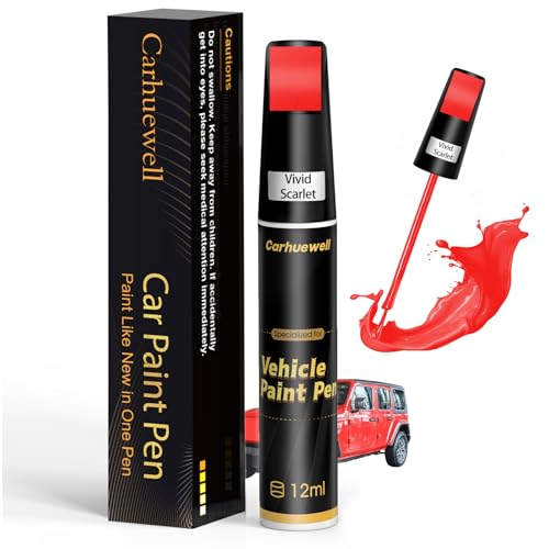 Image of Red Touch Up Paint for Cars, Car Scratch Repair Pen, Car Paint Touch Up Pen Auto Scratches Remover Easy to Use and Quick Fix(Vivid Scarlet)
