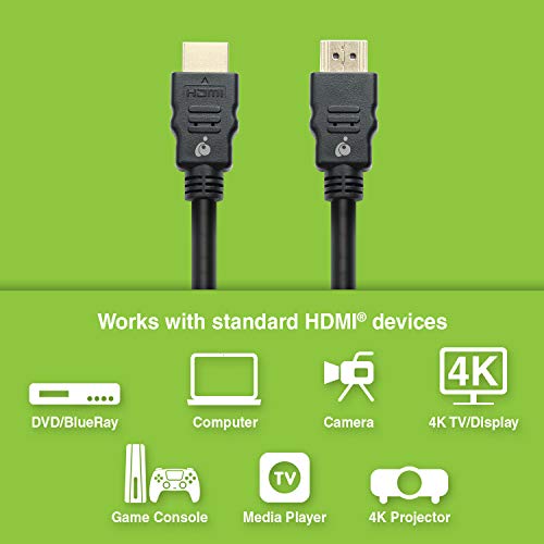 Câble HDMI 4K IOGEAR GHDC200A noir cordon vidéo TV moniteur 2m
