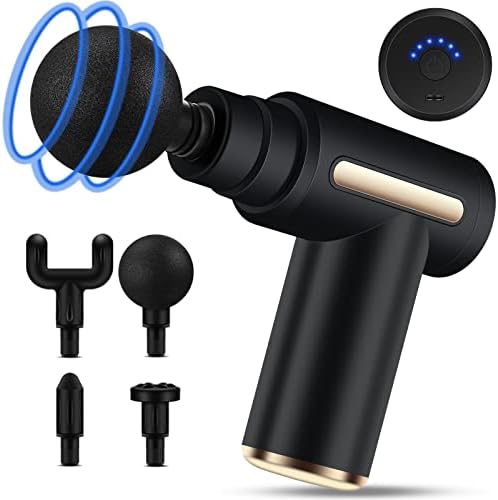 Uplayteck Mini Massage Gun, Percussion Deep Tissues Muscle Massager Gun with 6 Speeds, Type-C Charging, 35DB Ultra Quiet, Portable Electric Handheld Body Massager for Back Neck Pain Relief