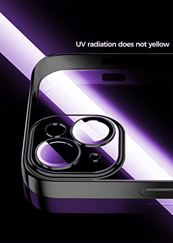 Image of Enflamo Acrylic Hard Clear Back Cover Case For Iphone 14 | With Camera Lense Protection (Black)