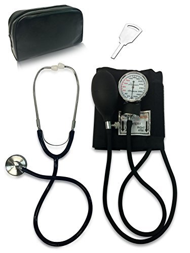 Primacare DS-9197-BK Classic Series Adult Blood Pressure Kit, Black with Stethoscope by PrimaCare Medical