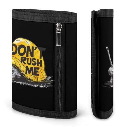 Snails Don't Rushed Me Trifold Wallets for Men Women Ultra Thin Card Holder Purse with Zip Coin Pocket3
