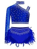 Photo Gallery yoojia top corto brillante danza per ragazze bambini pantaloncini gonna piume vestito da danza paillettes 2 pezzi per jazz balletto lirico, blu, 7-8 anni Photo Gallery yoojia top corto brillante danza per ragazze bambini pantaloncini gonna piume vestito da danza paillettes 2 pezzi per jazz balletto lirico, blu, 7-8 anni