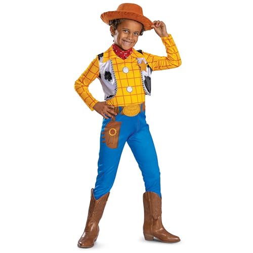 Disney Toy Story Deluxe Woody Costume Official Boys Halloween Dress Up Outfit Size (4-6)