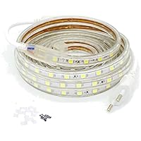 FOLGEMIR 4m Tira Led de luces – blanco frío, 60 Leds/m, 220V 230V strip, IP65 impermeable, retroiluminación suave