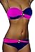 Produktbild ALZORA Twist Push Up Bikini Set Damen Pushup Top und Hose Badeanzug, F821 (S, Modell-3)
