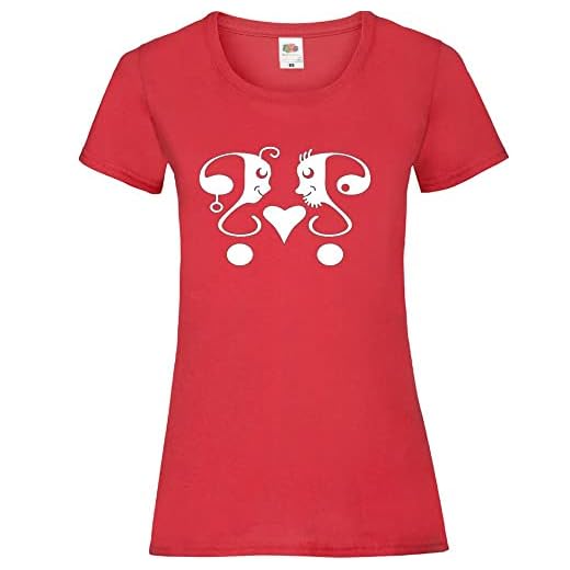 Ja eller nej dam lady-fit t-shirt, röd, XXL