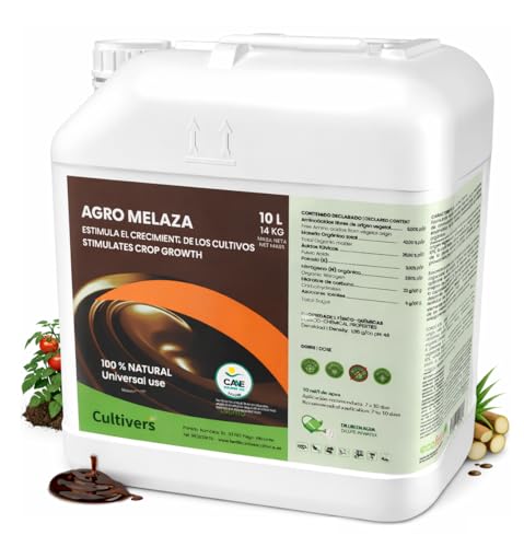 CULTIVERS Melaza para Plantas Ecológica 14,3 kg (10 L) | Apta para Agricultura Ecológica | Contribuye a la Actividad Microbiana y Mejora la Fertilidad del Suelo
