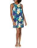 Amazon Brand - 28 Palms Women's Tropical Hawaiian Print Lightweight Sleeveless Shift Dress