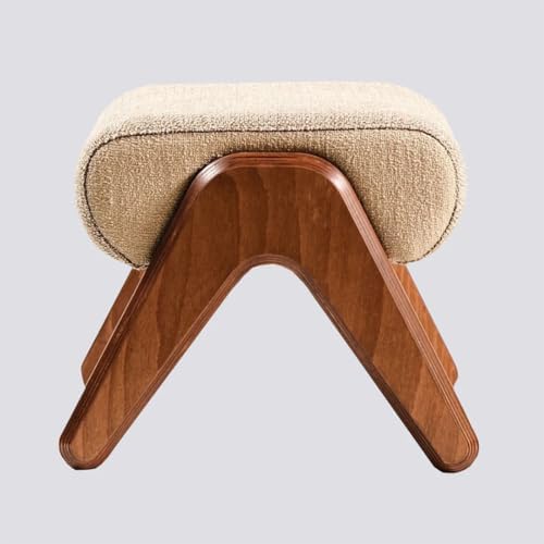 KYS Design Dodo Ottomanı Ahşap Keten Ağacı Çapraz Ayaklı Akıl Ceviz Rengi - Görsel 3