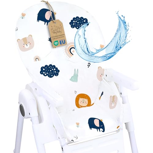 Sitzverkleinerer für Hochstuhl Baby Sitzkissen Stuhl - Kinder Sitzauflage für Ikea Peg Perego Kinderhochstuhl Chair Cover für Kinderstuhl Babystuhl und Hochstühle Zertifikat Oeko-Tex Regenbogen