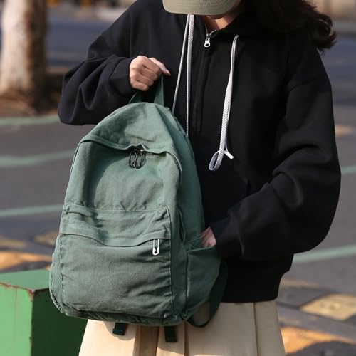 Image of AFGWK Vintage Canvas Backpack for Women Grunge Hippie Cute Boho School