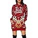 Sudadera con Capucha Mujer Manga Larga Vestido Suéter Simple y Clásico Suéter de Navidad Jersey Longitud Media Casual Vestidos Sudadera Vestidos Hoodie con Bolsillos Motivo de Alce Navideño