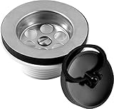 EINFACHE HANDHABUNG: Standard-Anschluss sorgt für eine mühelose Montage | Flexibles Verschließen des Ablaufs, durch einfaches Eindrücken des Stopfens per Hand | Ziehen am Kunststoff-Ring für ein ebenso schnelles Öffnen