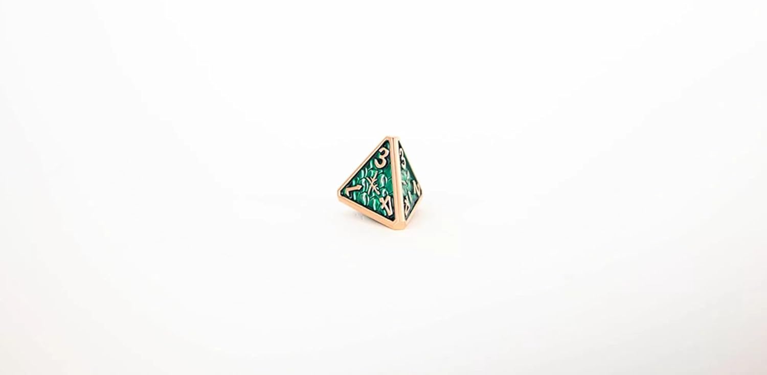 LPG Dice Set - Metal RPG Draco Dark Green/Brass