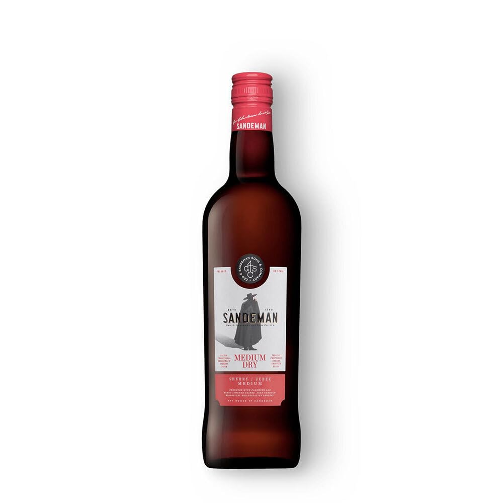 Sandemann, Medium Dry, Sherry sortenreines Weinpaket + VINOX Winecards (6x0,75l)