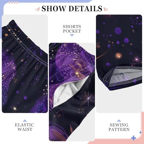 Galaxy Butterfly Boys Long Pants Soft Trousers Elastic Waist Kids Lounge Bottoms with Pockets S-XL4